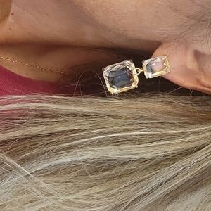 FACETED CRYSTAL DROP EARRINGS